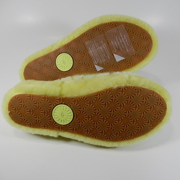 UGG Fluff Yeah Poppy Slide Platform SLIPPERS Size 7 38 Pollen Lime Yellow NEW - Picture 9 of 10
